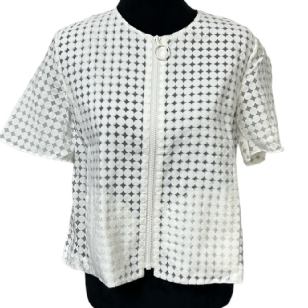 Arkis Punto Printed Crew Neck Crop Top